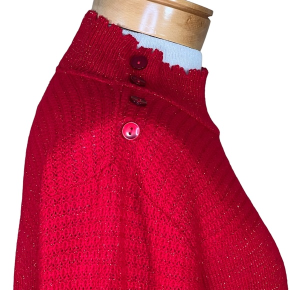 ND New Directions Petite Lightweight Red Metallic Sweater Petite Extra Large - Picture 3 of 11